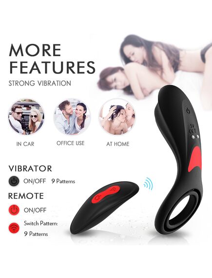 Эрекционное кольцо с вибрацией, подхватом под мошонку и пультом д\у "Rings-RCT" , изображение 6