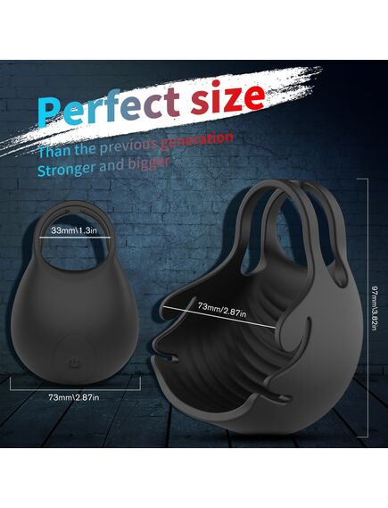 Эрекционное кольцо с вибрацией и мешочком лоя мошонки "Nest" , изображение 2