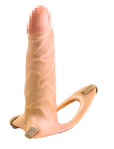 Фаллоимитатор поясной каркасный (пустотелый) биоклон полужёсткий в ламинате 