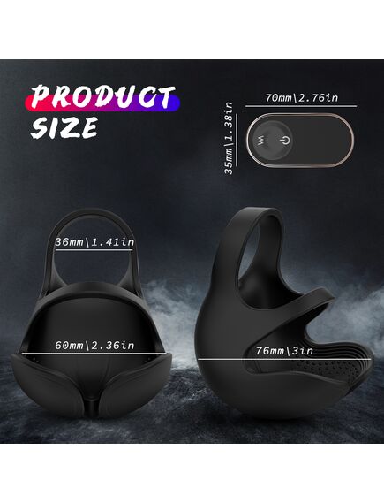 Эрекционное кольцо с поддержкой для мошонки и вибрацией "Chad-RCT" , изображение 5