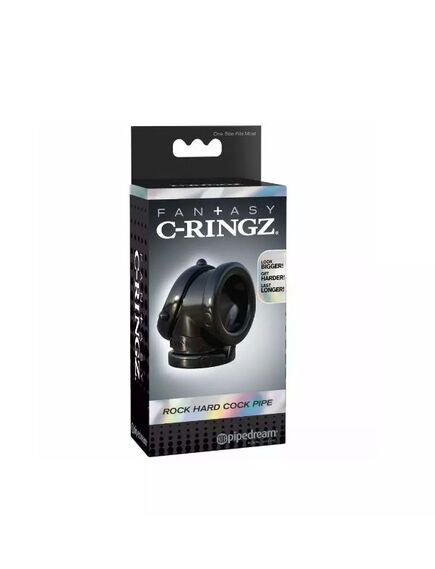 Насадка на член и мошонку Pipedream Rock Hard Cock Pipe, черная 