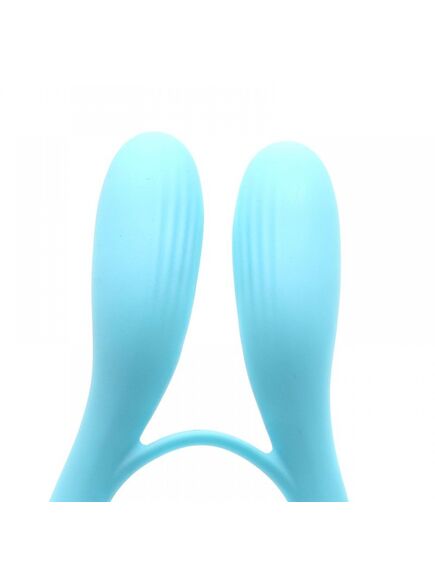 Вибратор для пар KisToy "Martin Blue", два мотора, крепление на член, диаметр 32мм , изображение 2