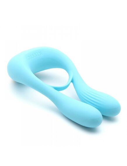 Вибратор для пар KisToy "Martin Blue", два мотора, крепление на член, диаметр 32мм , изображение 5