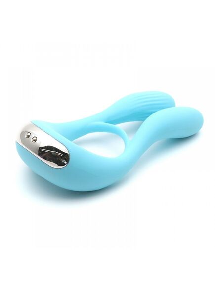 Вибратор для пар KisToy "Martin Blue", два мотора, крепление на член, диаметр 32мм , изображение 6