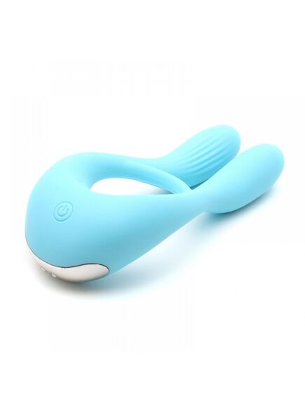 Вибратор для пар KisToy "Martin Blue", два мотора, крепление на член, диаметр 32мм , изображение 7