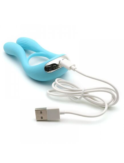 Вибратор для пар KisToy "Martin Blue", два мотора, крепление на член, диаметр 32мм , изображение 9