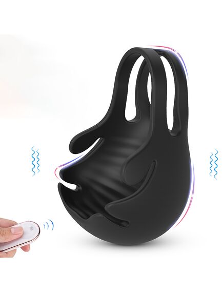 Эрекционное кольцо с мешочком для мошонки Nest-RCT с пультом 