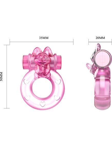 Розовое эрекционное кольцо с вибрацией Ring 