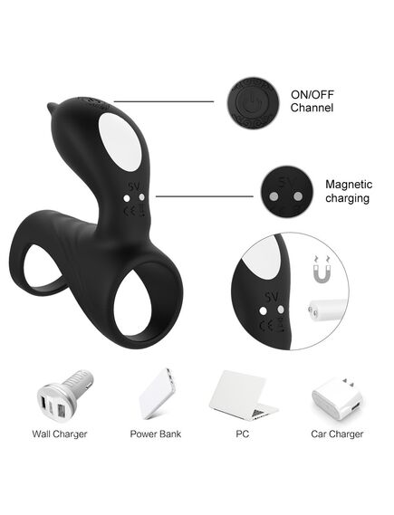 Эрекционное кольцо с вибрацией Hi Fun , изображение 2