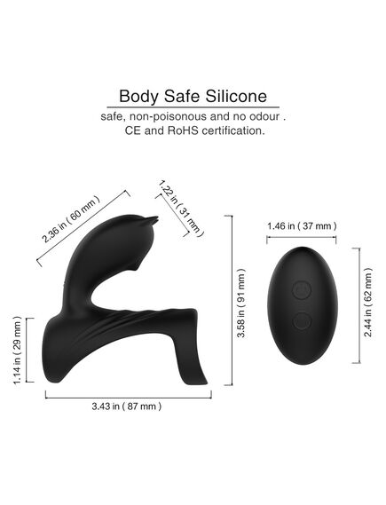Эрекционное кольцо с вибрацией и с пультом HiFun RCT , изображение 4