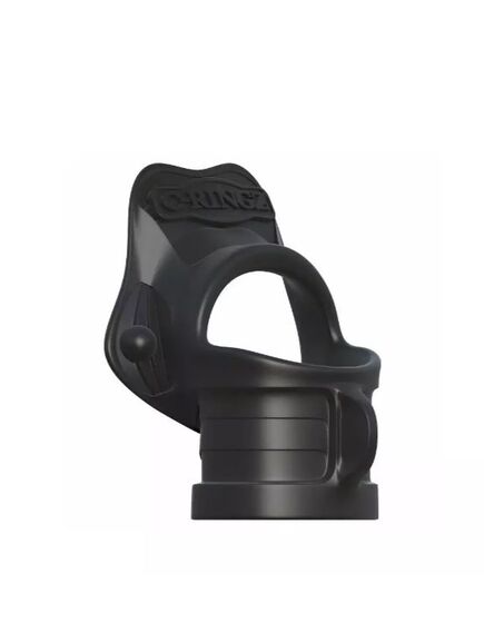 Насадка на член и мошонку Pipedream Rock Hard Ring & Ball-Stretcher, черная , изображение 4