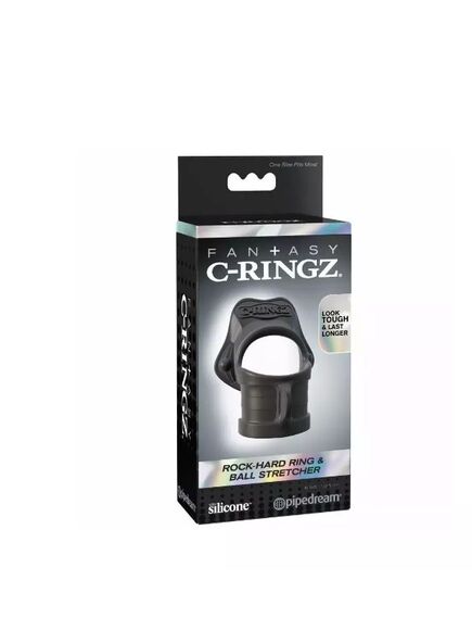 Насадка на член и мошонку Pipedream Rock Hard Ring & Ball-Stretcher, черная 