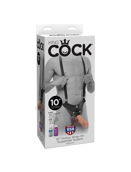 Страпон с ремнями 10" Hollow Strap-On Suspender System , изображение 5