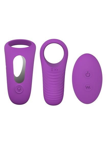 Эрекционное кольцо фиолетовое с вибрацией Himan RCT с пультом , изображение 2