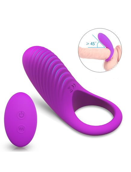 Эрекционное кольцо фиолетовое с вибрацией Himan RCT с пультом , изображение 5