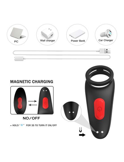 Эрекционное кольцо с вибрацией Coco-RCT с пультом , изображение 3