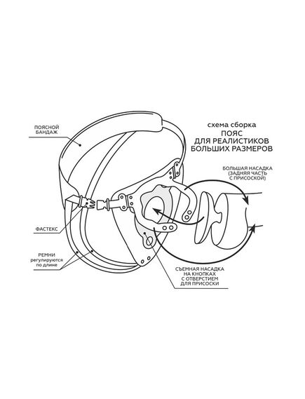 Страпон Best Uni Strap с 2 насадками , изображение 5