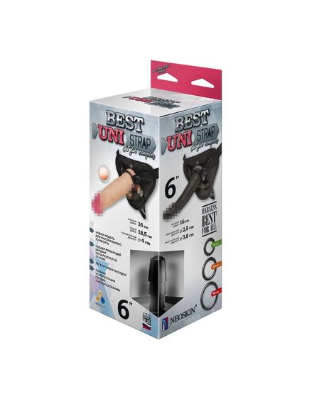 Страпон Best Uni Strap с 2 насадками , изображение 6