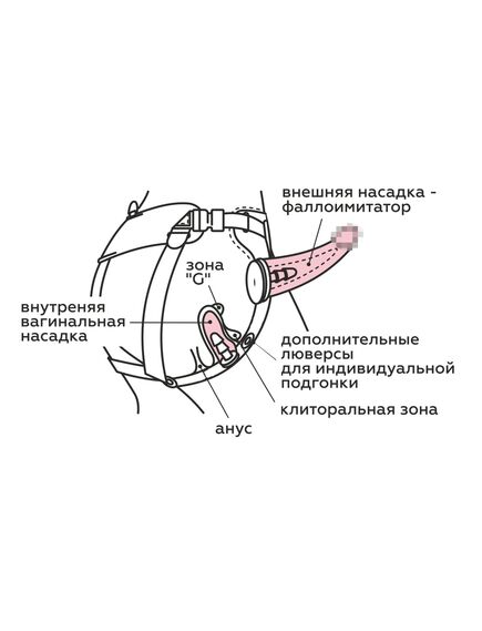 Страпон Woman Midi с 2 насадками , изображение 6