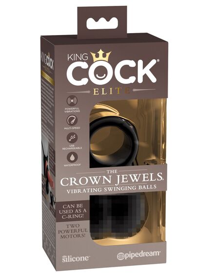 Эрекционное кольцо с вибрацией в форме машонки Cock elite , изображение 6