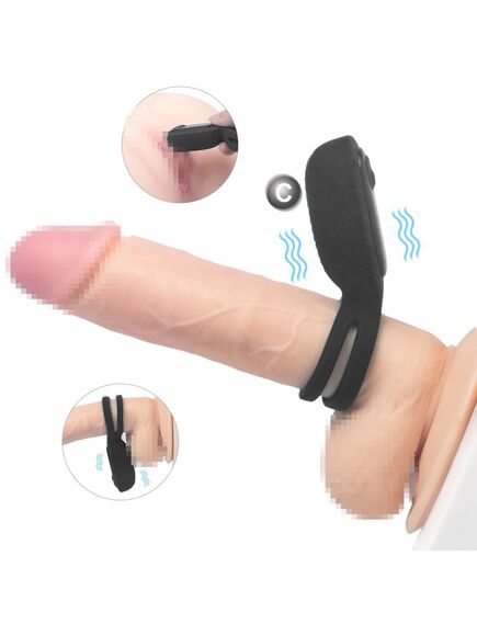 Эрекционное Виброкольцо с пультом "Squidward-RTC Black" , изображение 4