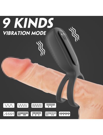 Эрекционное Виброкольцо с пультом "Squidward-RTC Black" , изображение 5