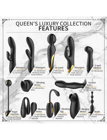 Набор секс-игрушек из 12 предметов "QUEEN'S LUXURY COLLECTON" , изображение 5