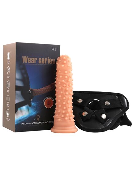 Полый страпон-фалопротез с пупырышками на трусиках , изображение 4