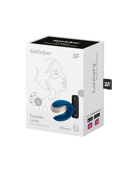 Парный вибратор Satisfyer Double Love с возможностью управления через пульт и приложение (голубой) , изображение 5
