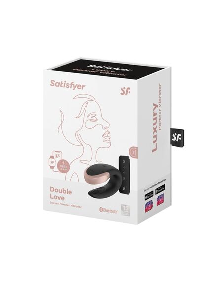 Парный вибратор Satisfyer Double Love с возможностью управления через пульт и приложение (черный) , изображение 5