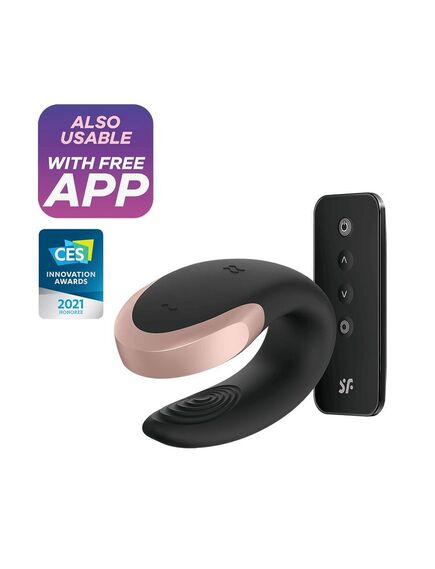 Парный вибратор Satisfyer Double Love с возможностью управления через пульт и приложение (черный) , изображение 6