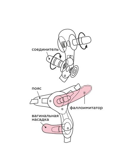 Страпон Best Select с 3 насадками , изображение 2