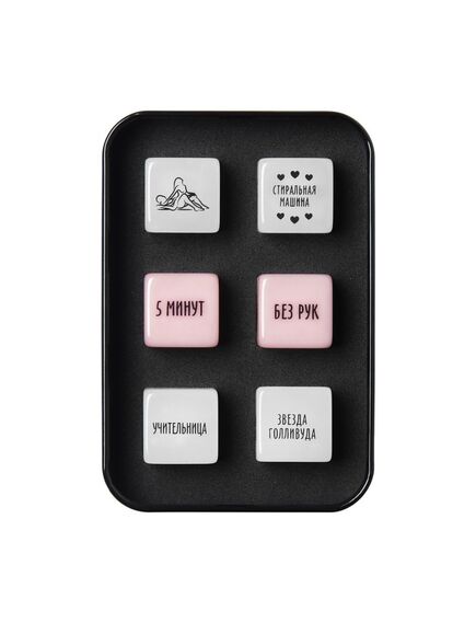 Кубики для двоих «Ахи вздохи. В плену желаний», 4 неоновых кубика, 2 пластиковых кубика, 18+ , изображение 4