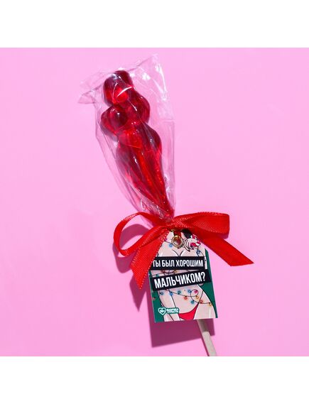 Карамельный леденец «Ты был хорошим мальчиком?», вкус: клубника, 30 г. , изображение 4