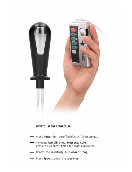 Анальная пробка с электростимуляцией E-Stim Butt Plug Shots Electroshock , изображение 3