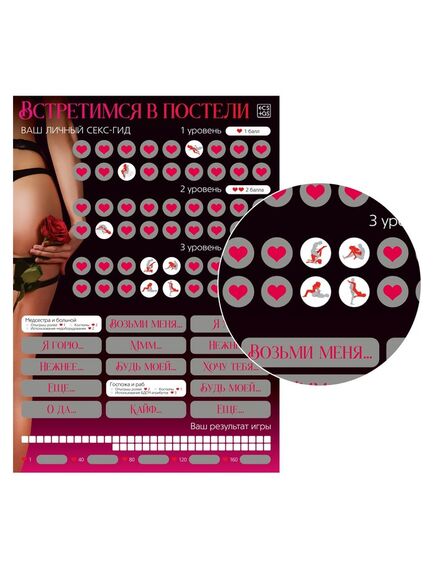 Скретч-плакат «Секс-гид. Встретимся в постели», А3, 18+ , изображение 2