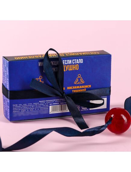 Леденец «Для душного друга» кляп, вкус: клубника со сливками, 30 г. , изображение 3