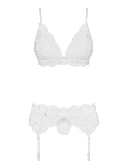 Комплект кружевной с поясом для чулок белый (S/M) , изображение 5