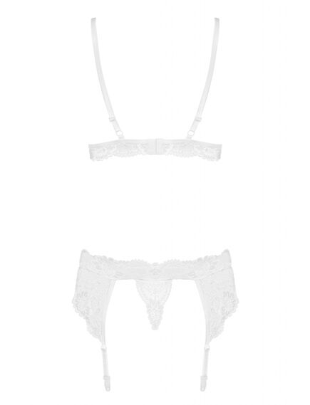 Комплект кружевной с поясом для чулок белый (S/M) , изображение 6