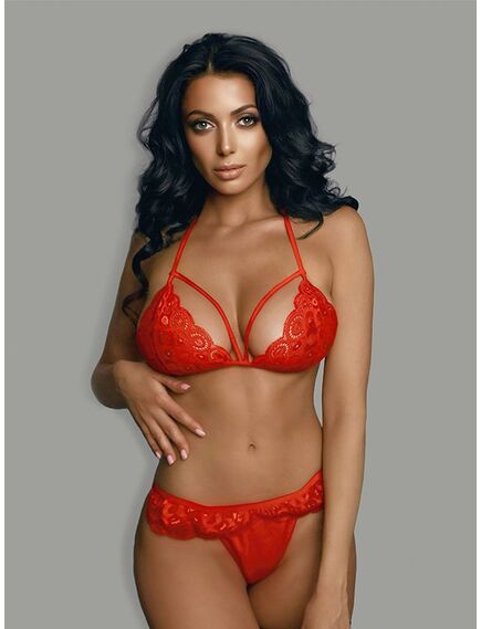 Комплект эротического белья красный L/XL, Выберите размер : L/XL 