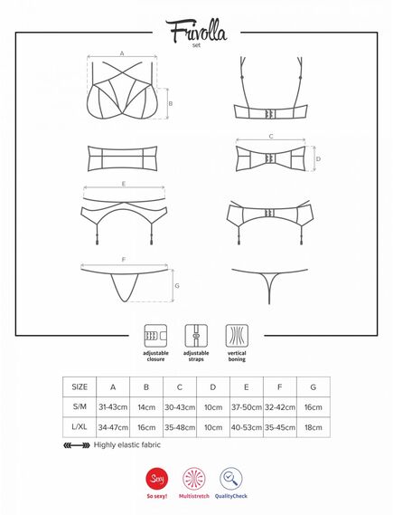 Комплект белья "Frivolla" (чёрный, L/XL), Выберите размер : L/XL , изображение 2