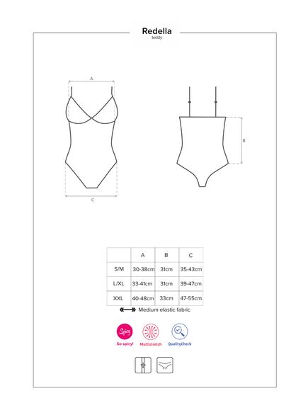 Боди "Redella" (черный, S/M), Выберите размер : S/M , изображение 2