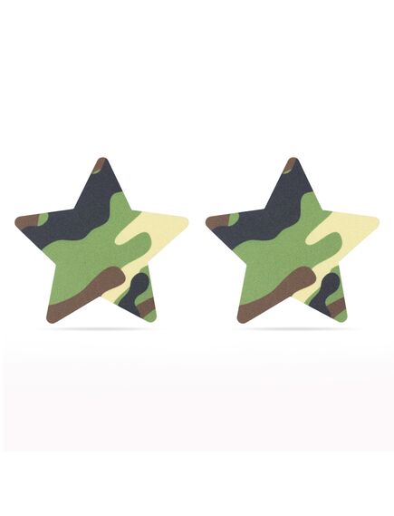 Наклейки на соски милитари Camo Stars and Heart Nipple Pasties (2 Pack , изображение 3
