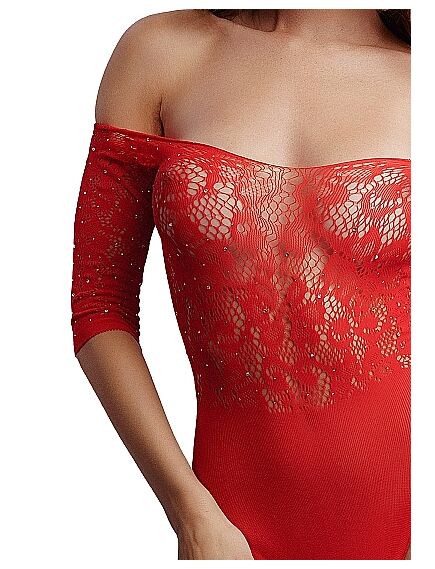 Боди со стразами Crotchless Rhinestone Teddy	 , изображение 3