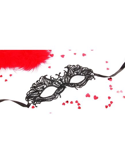 Маска ажурная АНДРЕА цвет чёрный, текстиль 