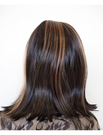 Парик с гладкими мелированными волосами , изображение 3