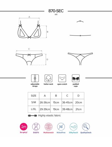 Откровенный комплект 870 SEC 3 2 pcs set (L/XL) , изображение 2