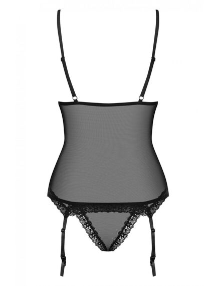 Корсет+стринги (чёрный, S/M) , изображение 3