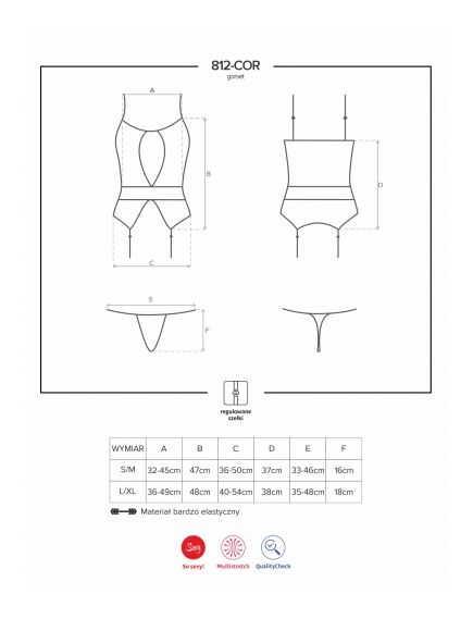 Корсет+стринги (чёрный, S/M) , изображение 2