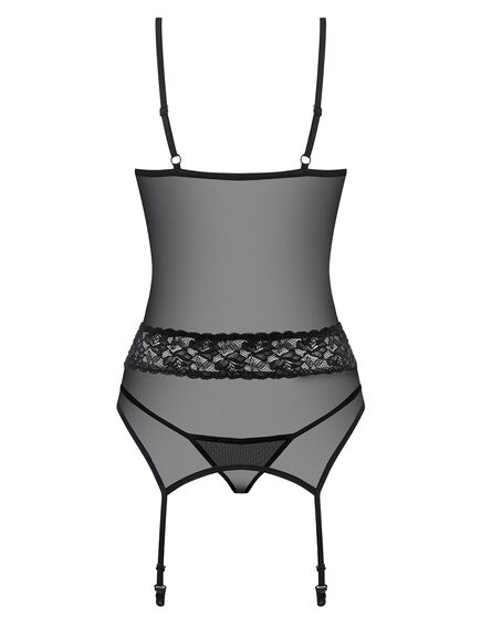 Корсет+стринги (чёрный, S/M) , изображение 3